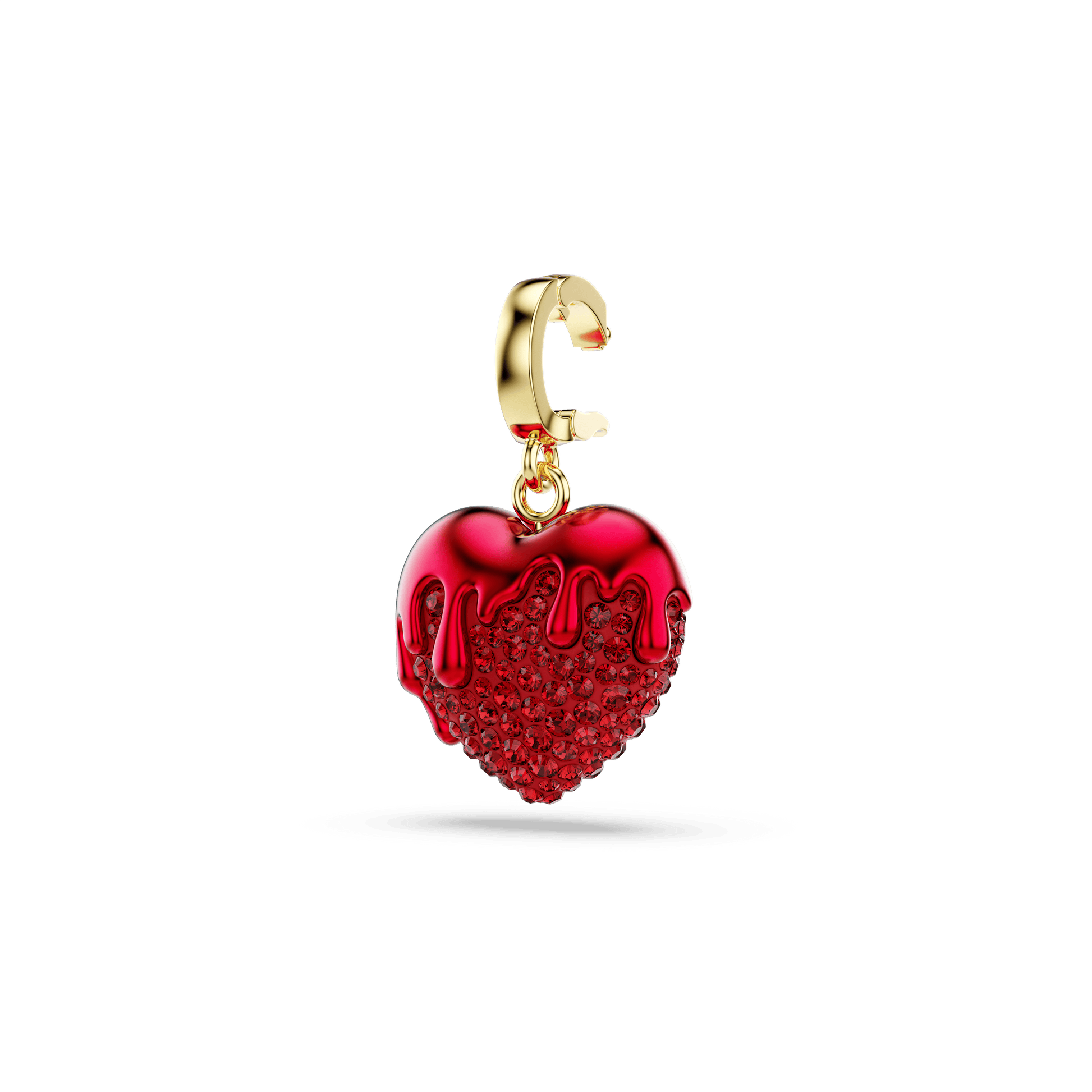 Idyllia charm, Round cut, Heart, Red, Gold-tone plated 5742994