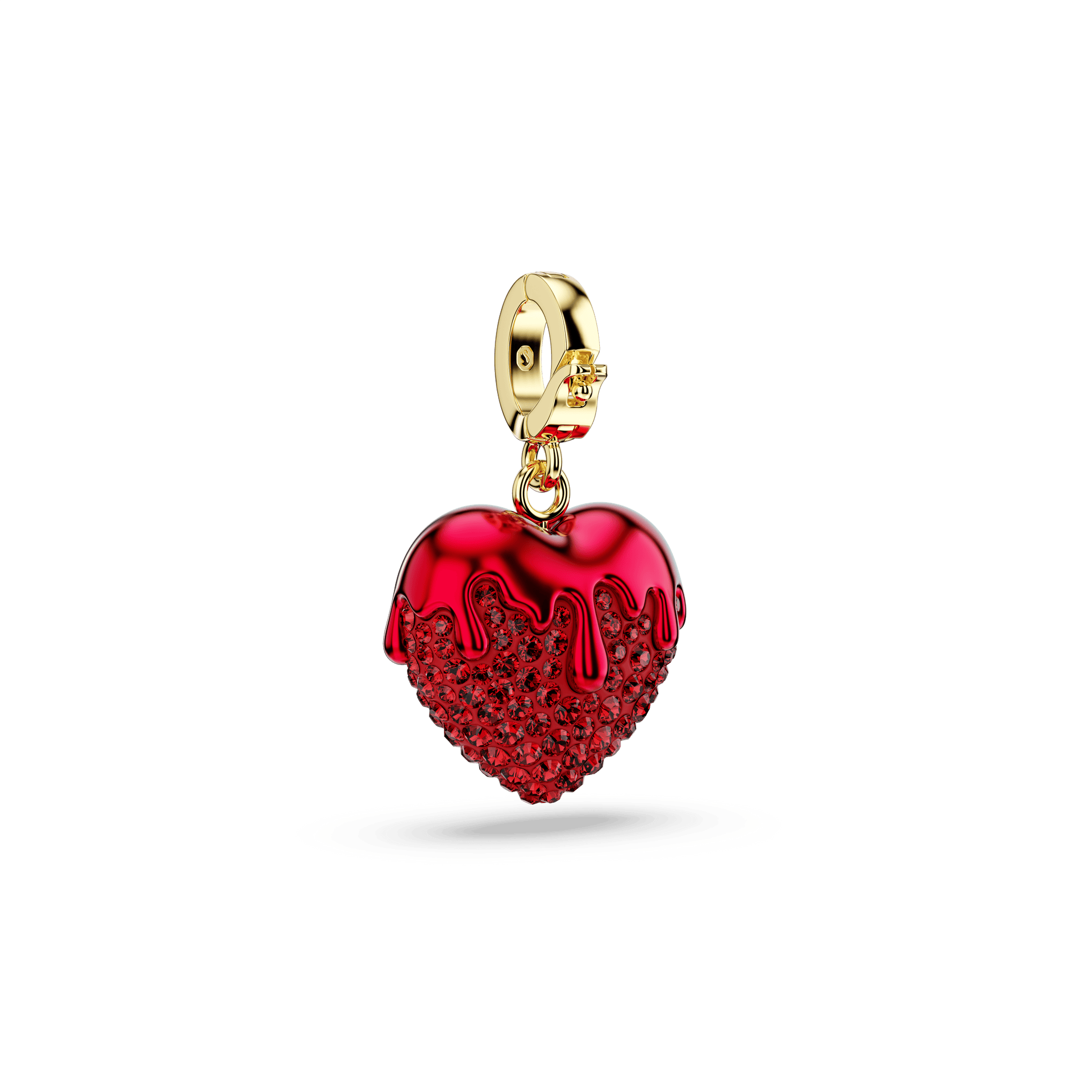 Idyllia charm, Round cut, Heart, Red, Gold-tone plated 5742994