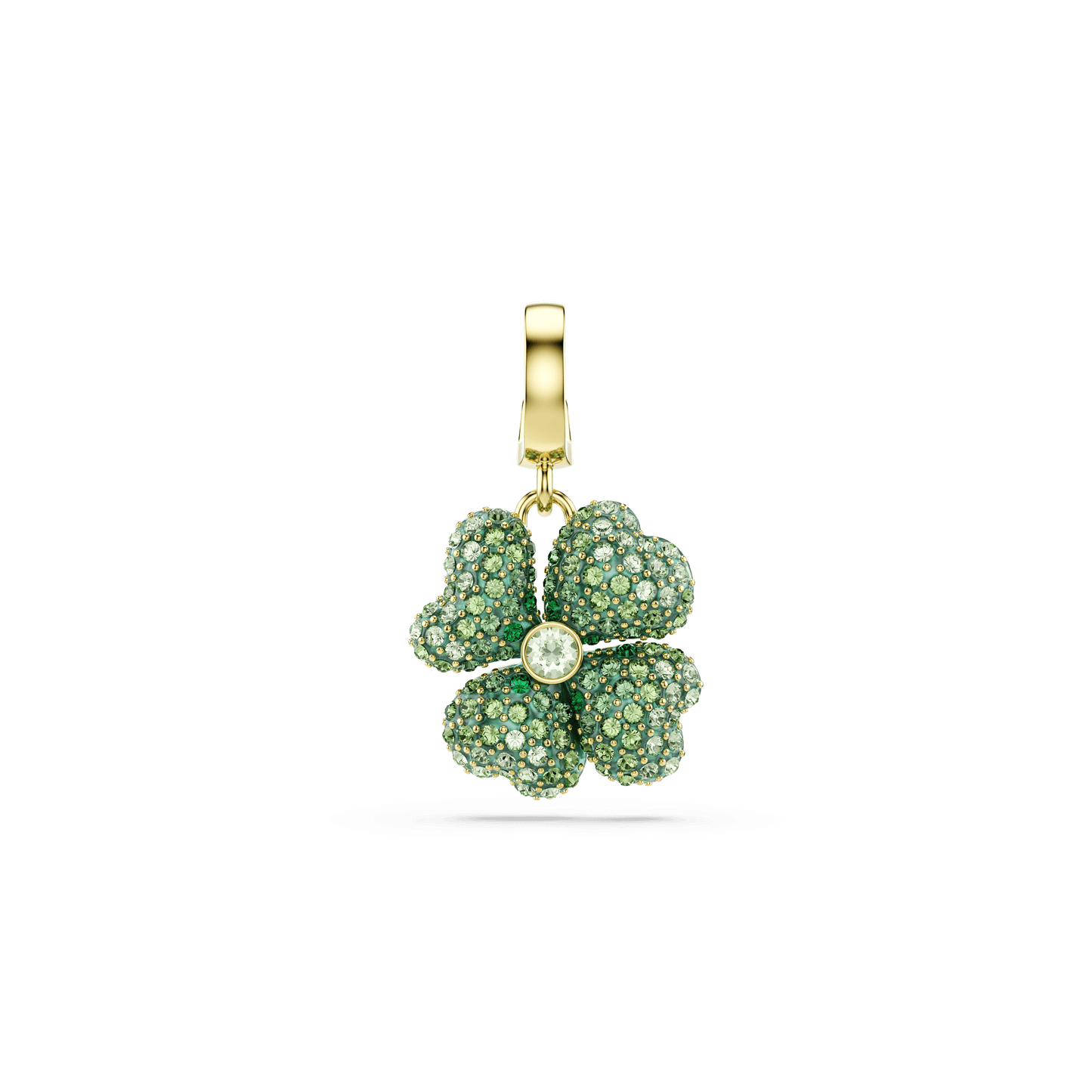 Idyllia charm, Clover, Green, Gold-tone plated 5743130