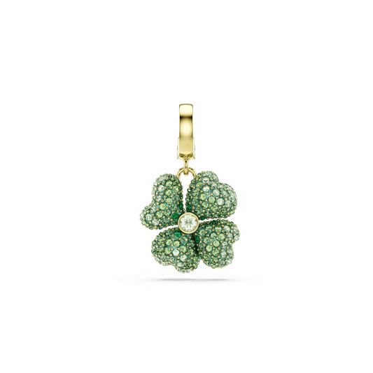 Idyllia charm, Clover, Green, Gold-tone plated 5743130