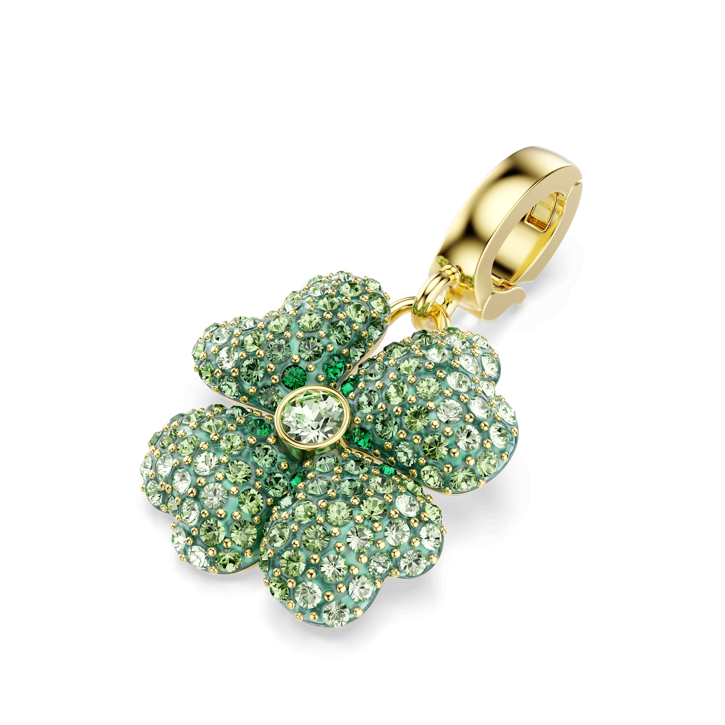 Idyllia charm, Clover, Green, Gold-tone plated 5743130