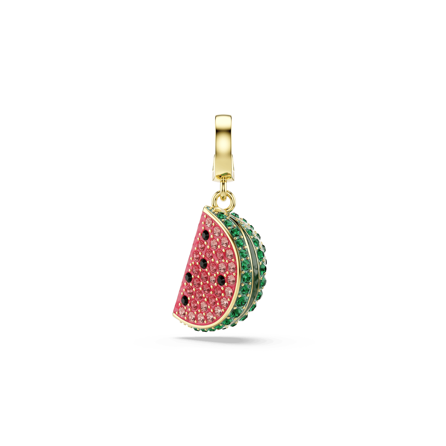 Idyllia charm, Mixed cuts, Watermelon, Multicolored, Gold-tone plated 5743134