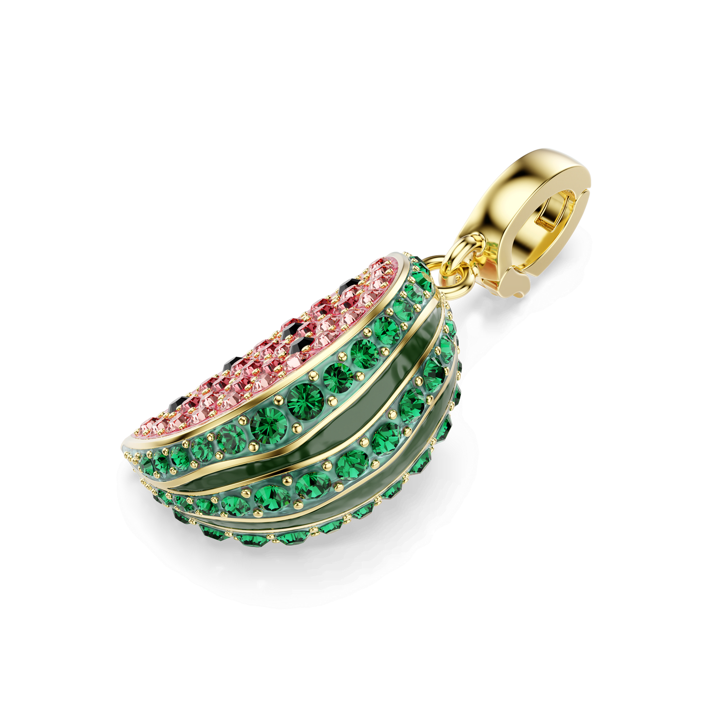 Idyllia charm, Mixed cuts, Watermelon, Multicolored, Gold-tone plated 5743134