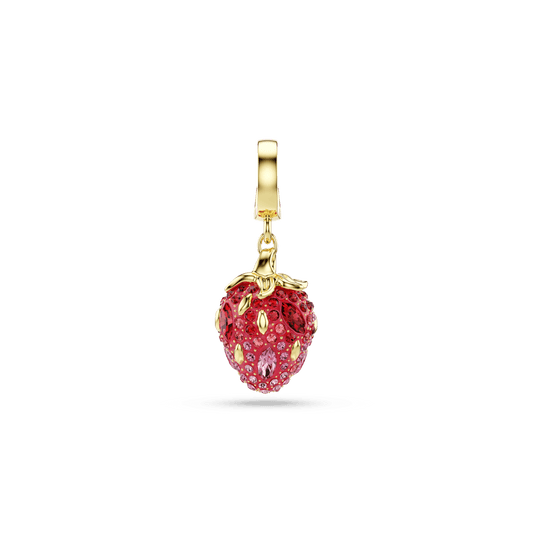 Idyllia charm, Mixed cuts, Strawberry, Red, Gold-tone plated 5743136