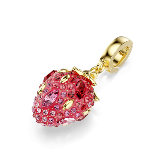Idyllia charm, Mixed cuts, Strawberry, Red, Gold-tone plated 5743136