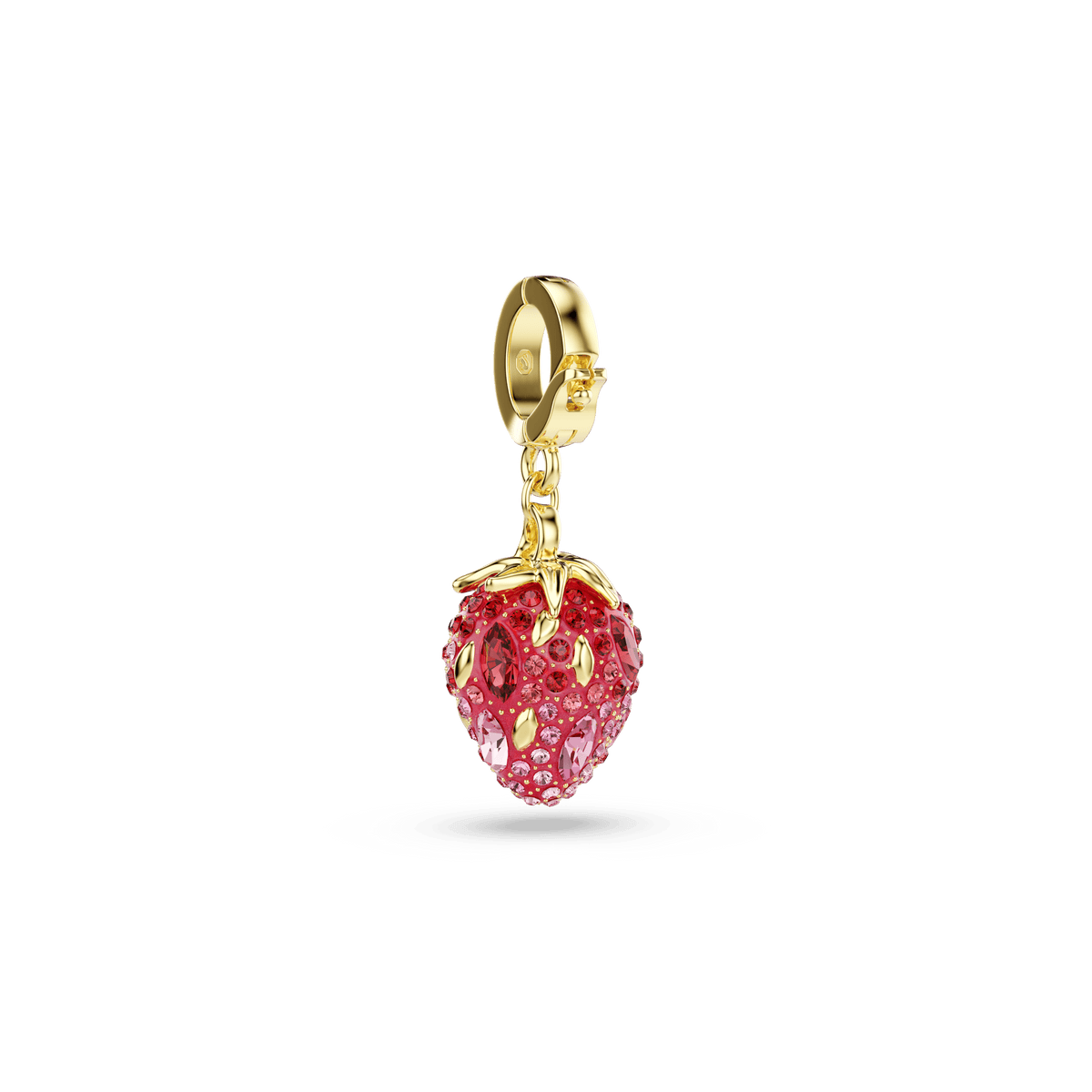 Idyllia charm, Mixed cuts, Strawberry, Red, 18K gold finish