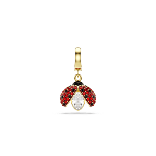 Idyllia charm, Mixed cuts, Ladybug, Red, Gold-tone plated 5743138