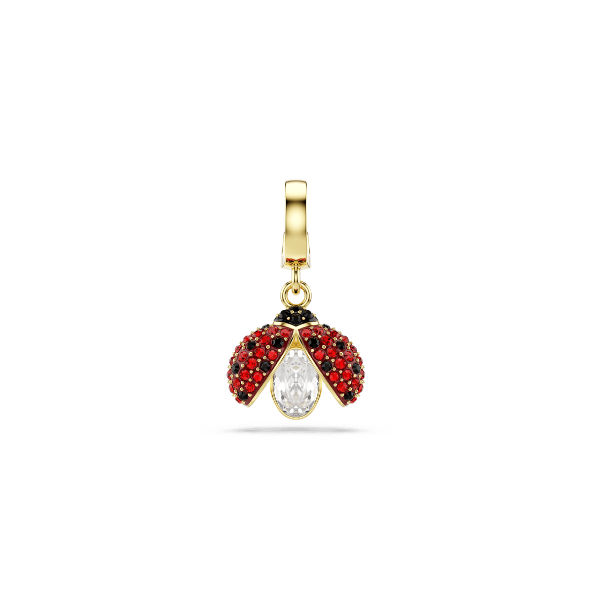 Idyllia charm, Mixed cuts, Ladybug, Red, 18K gold finish