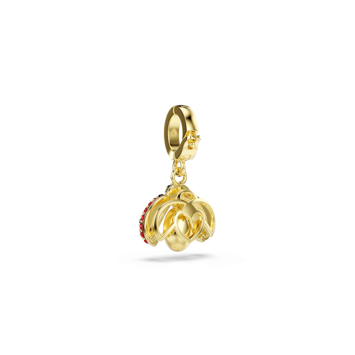 Idyllia charm, Mixed cuts, Ladybug, Red, 18K gold finish