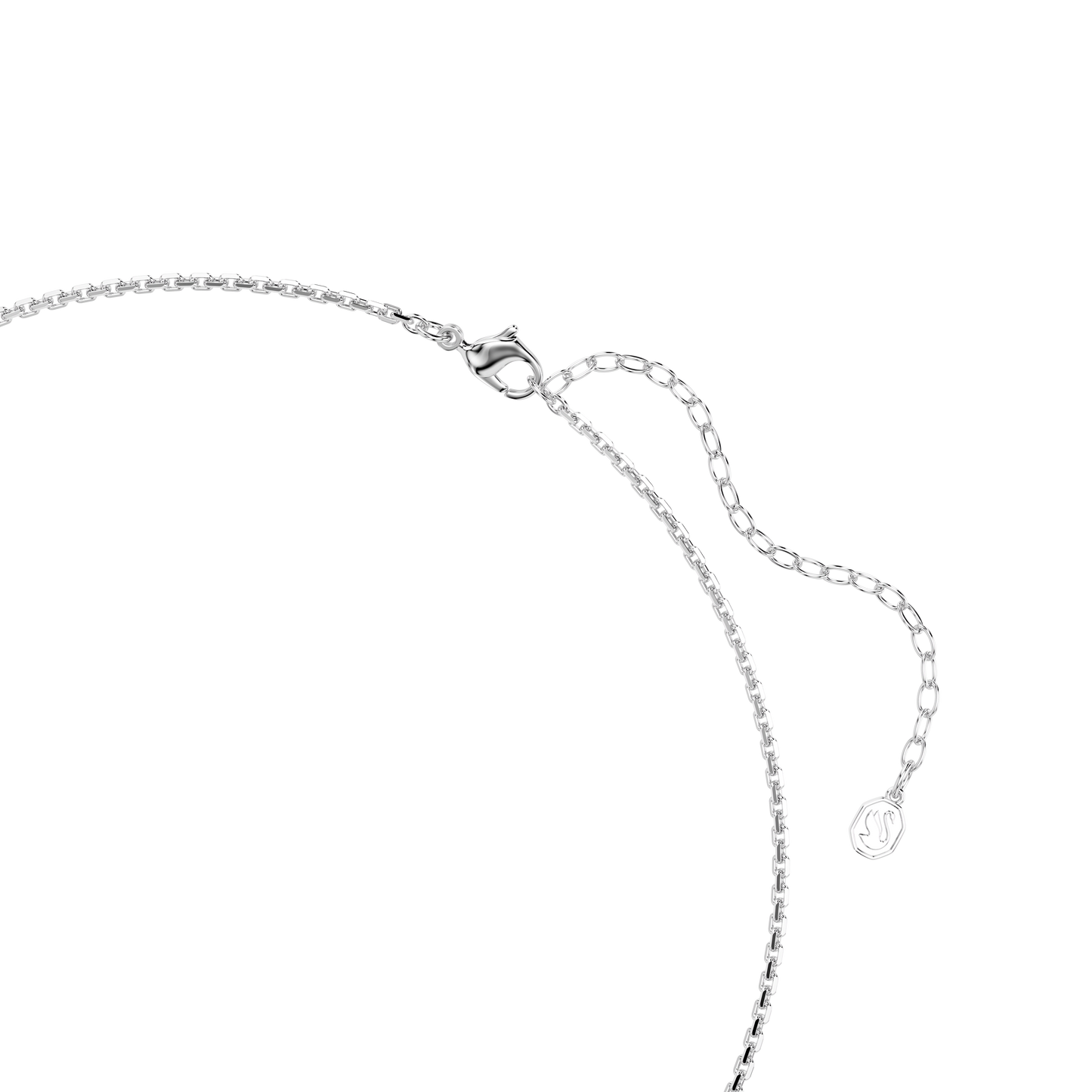 Idyllia necklace, Heart with arrow, White, Rhodium plated 5743411