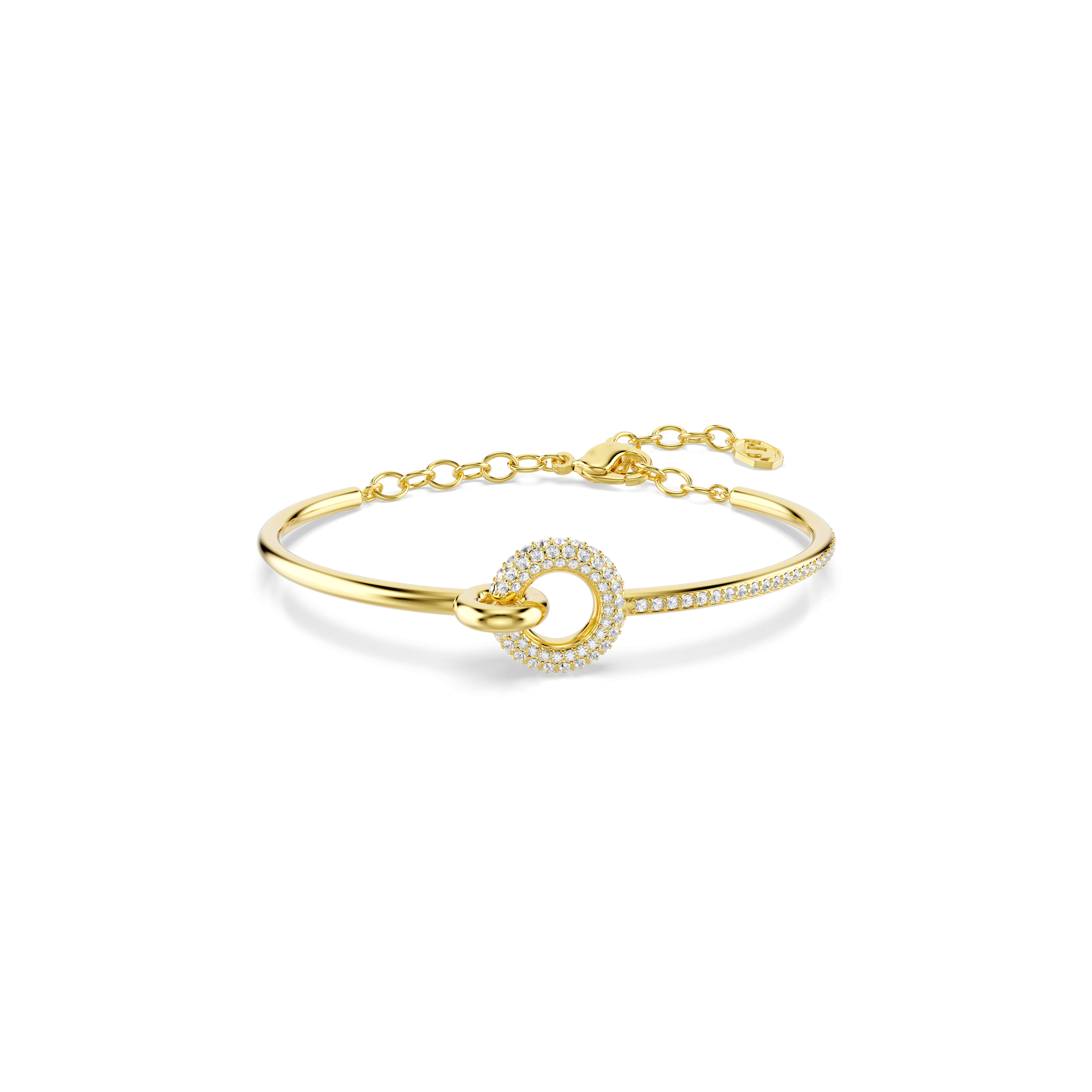 Dextera bangle, Round cut, White, Gold-tone plated 5743568