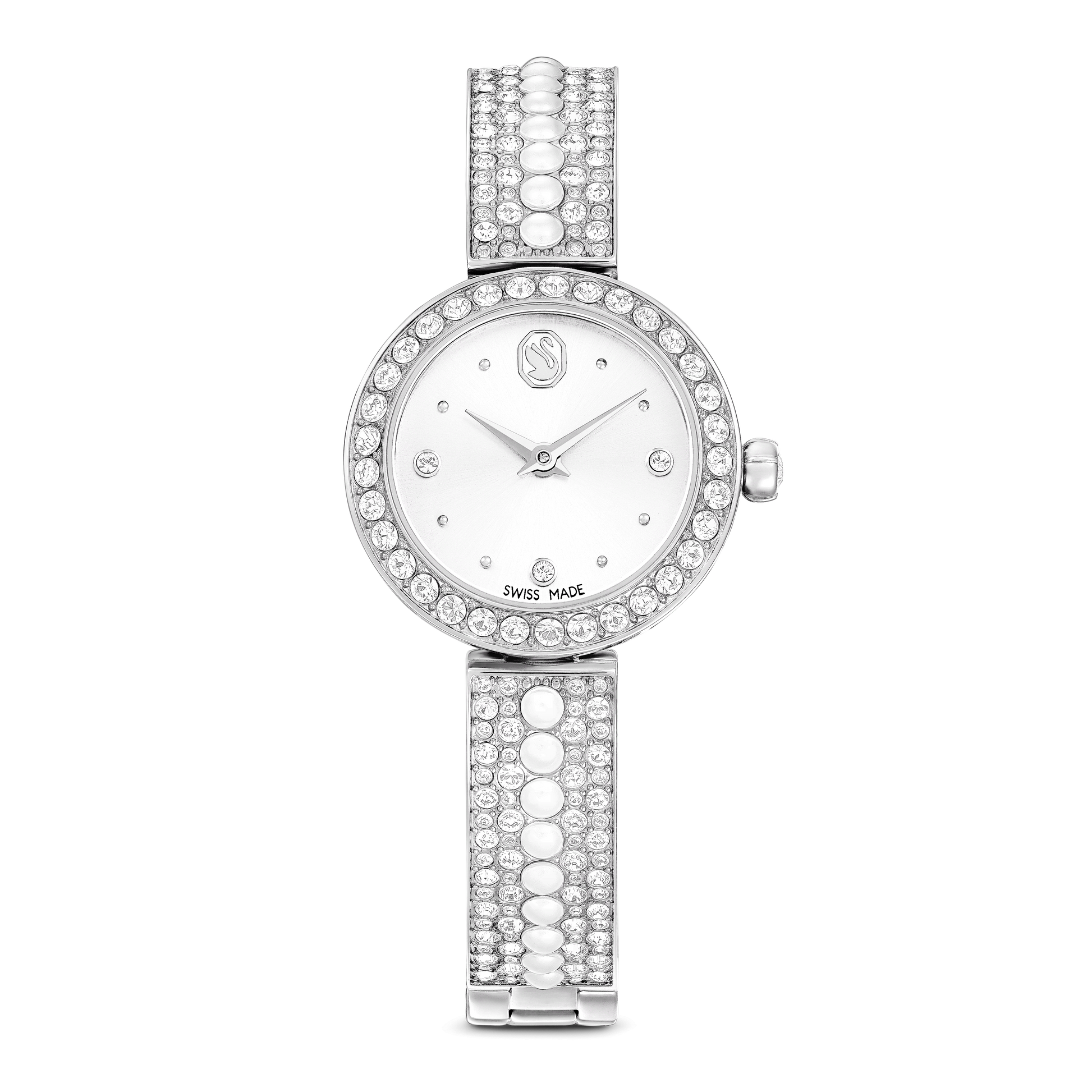 Matrix octagon watch, Baguette cut, Metal bracelet, Silver tone, Stainless steel 5743680