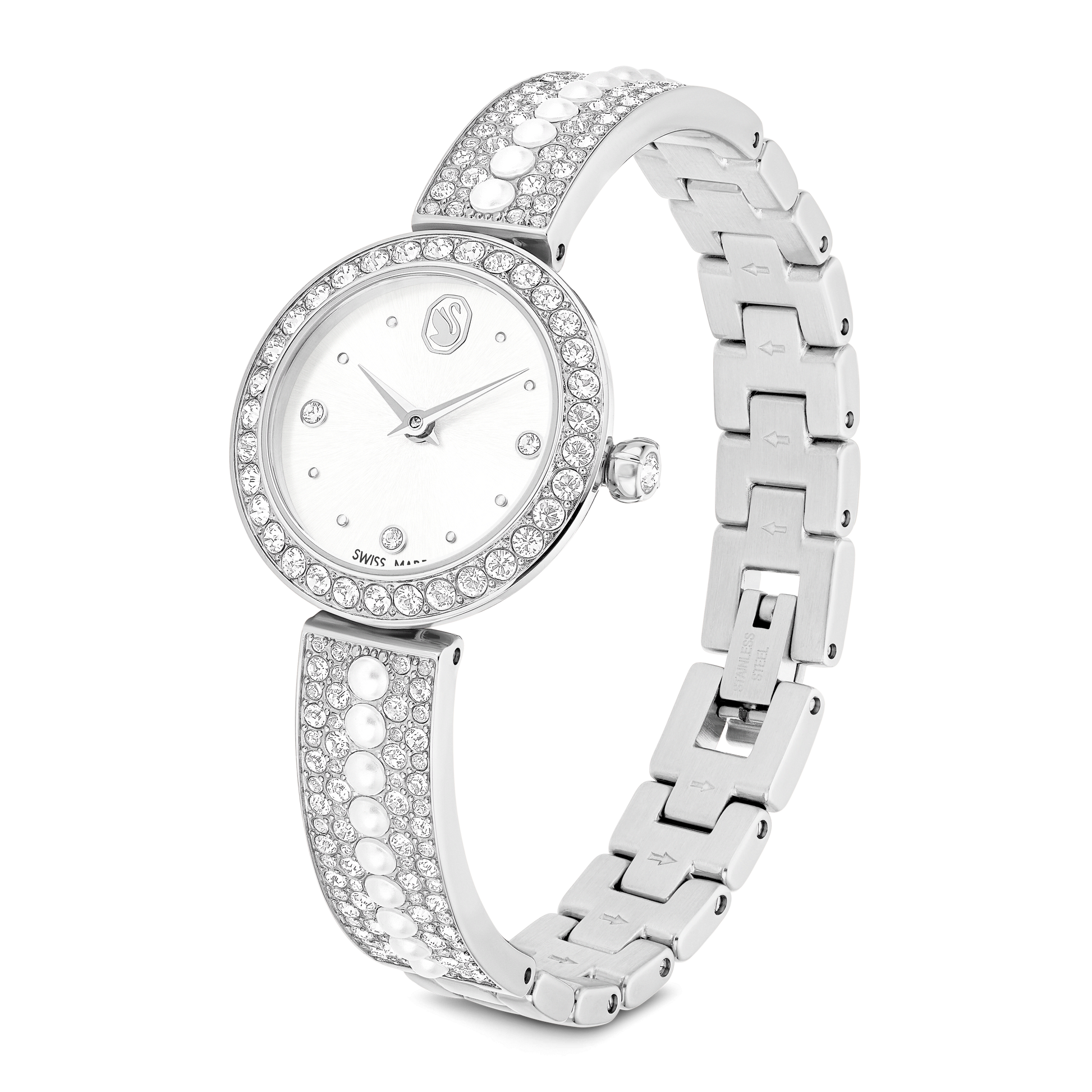 Matrix octagon watch, Baguette cut, Metal bracelet, Silver tone, Stainless steel 5743680