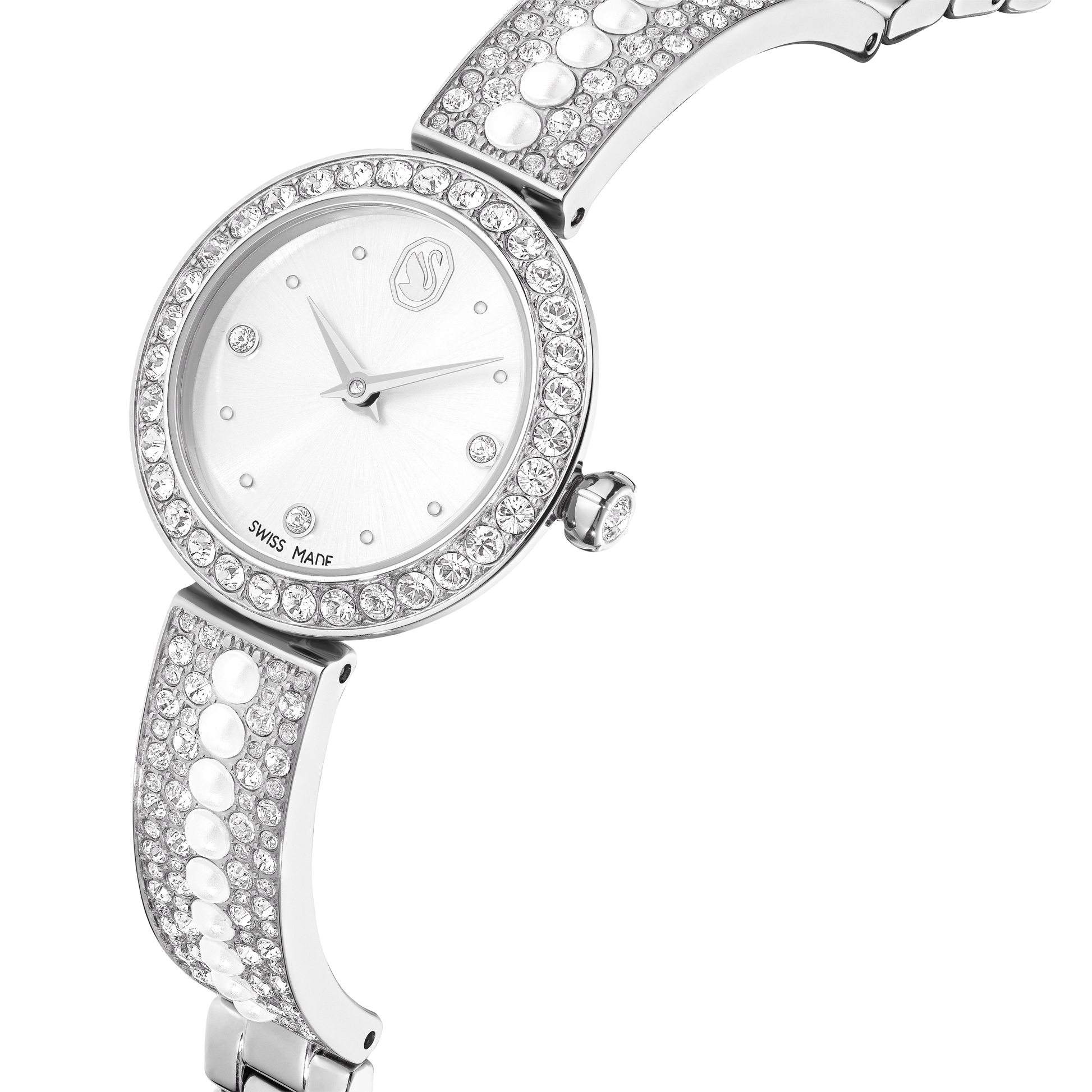 Matrix octagon watch, Baguette cut, Metal bracelet, Silver tone, Stainless steel 5743680