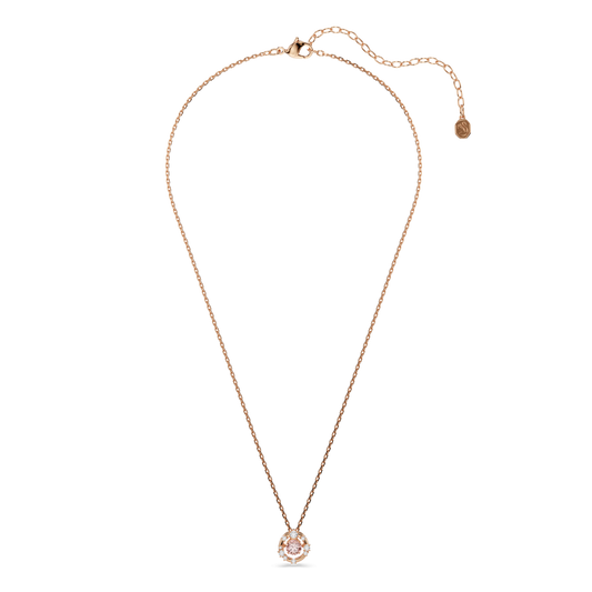 Constella pendant, Round cut, Dancing stone, Pink, Rose gold-tone plated 5744244