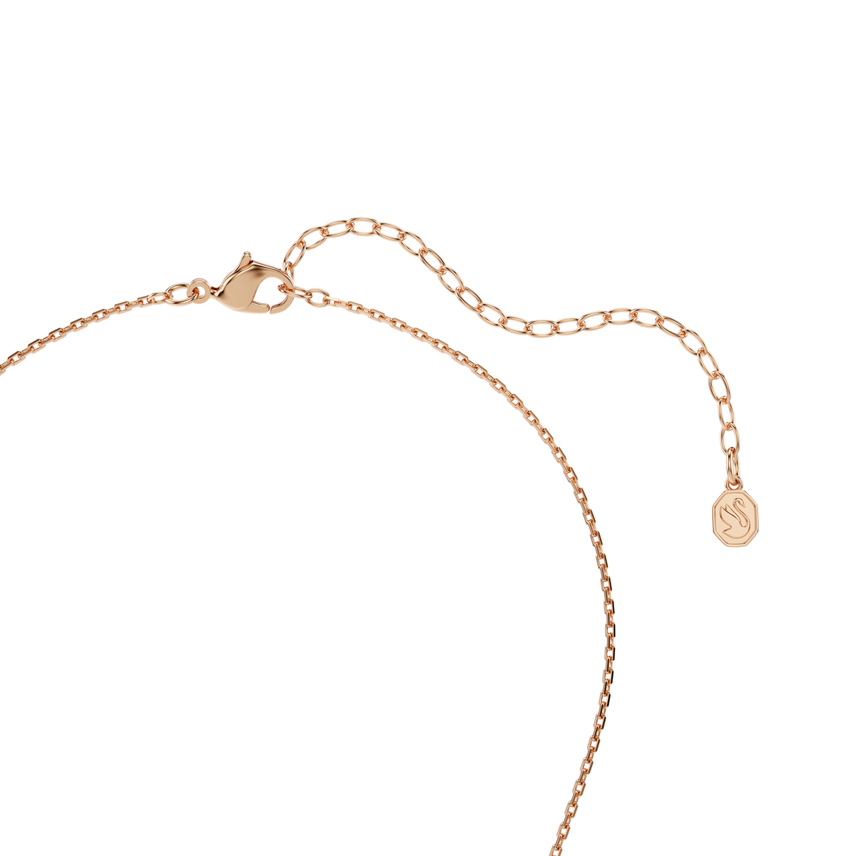 Constella pendant, Round cut, Dancing stone, Pink, 18K rose gold finish