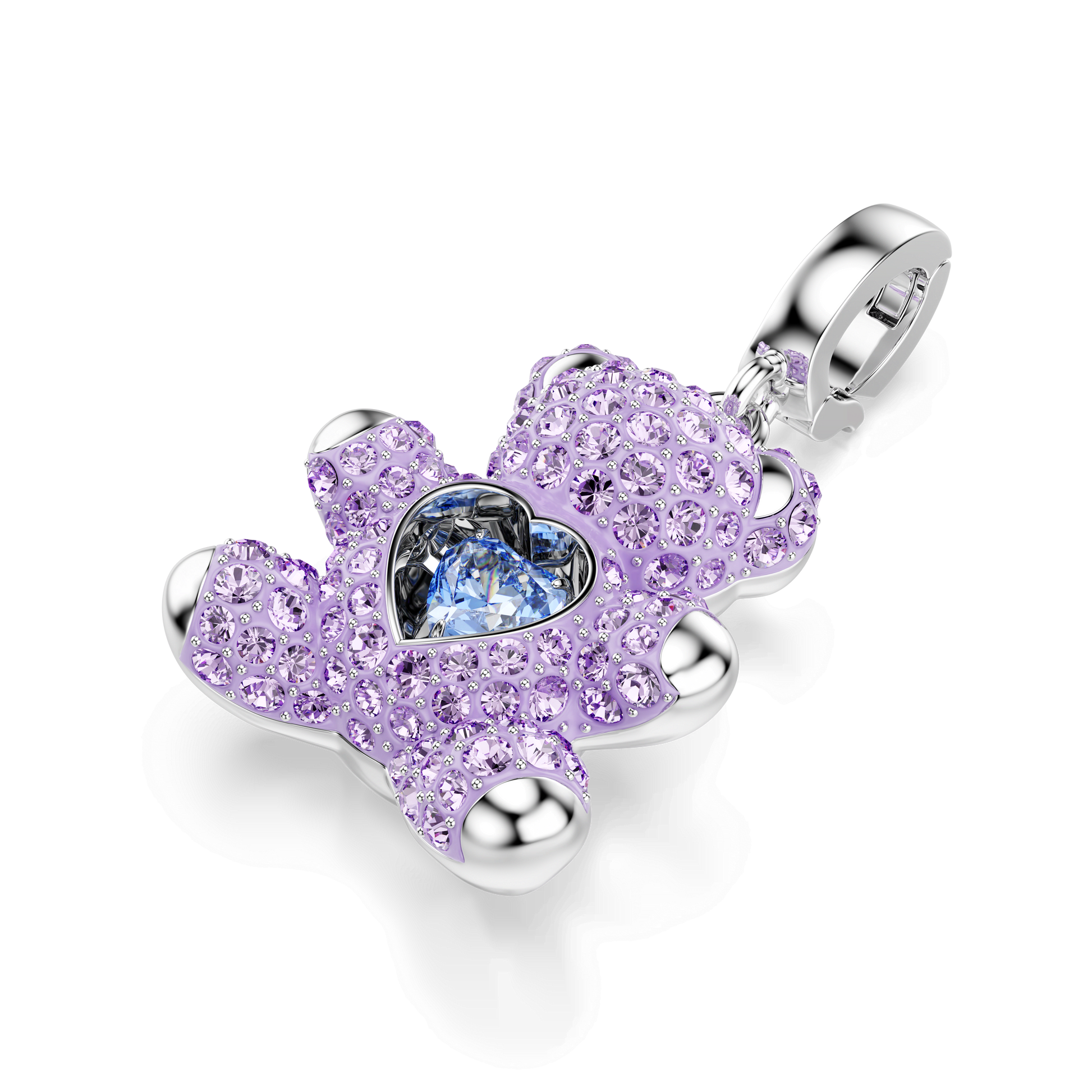Idyllia charm, Mixed cuts, Teddy, Purple, Rhodium plated 5745610