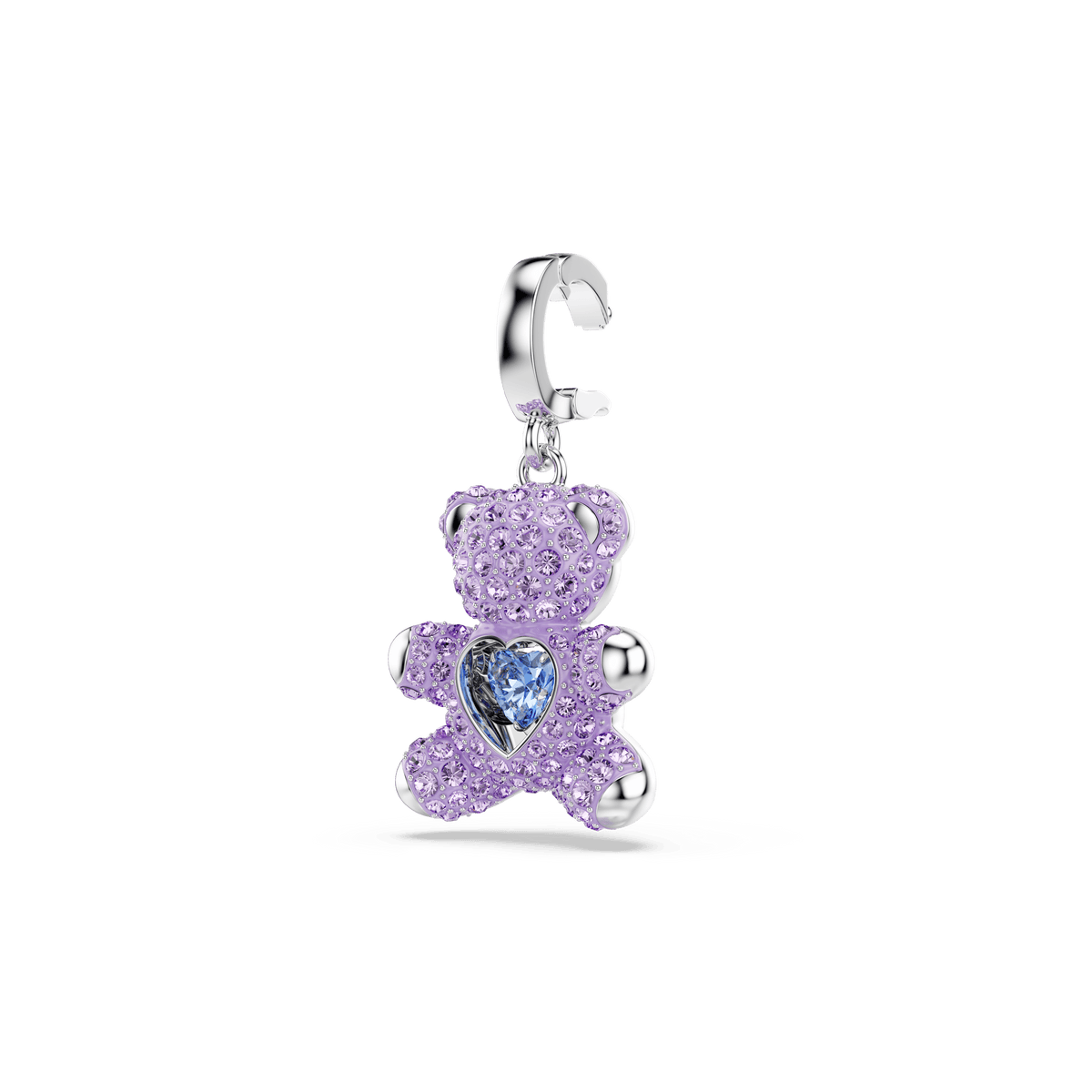 Idyllia charm, Mixed cuts, Teddy, Purple, Rhodium plated