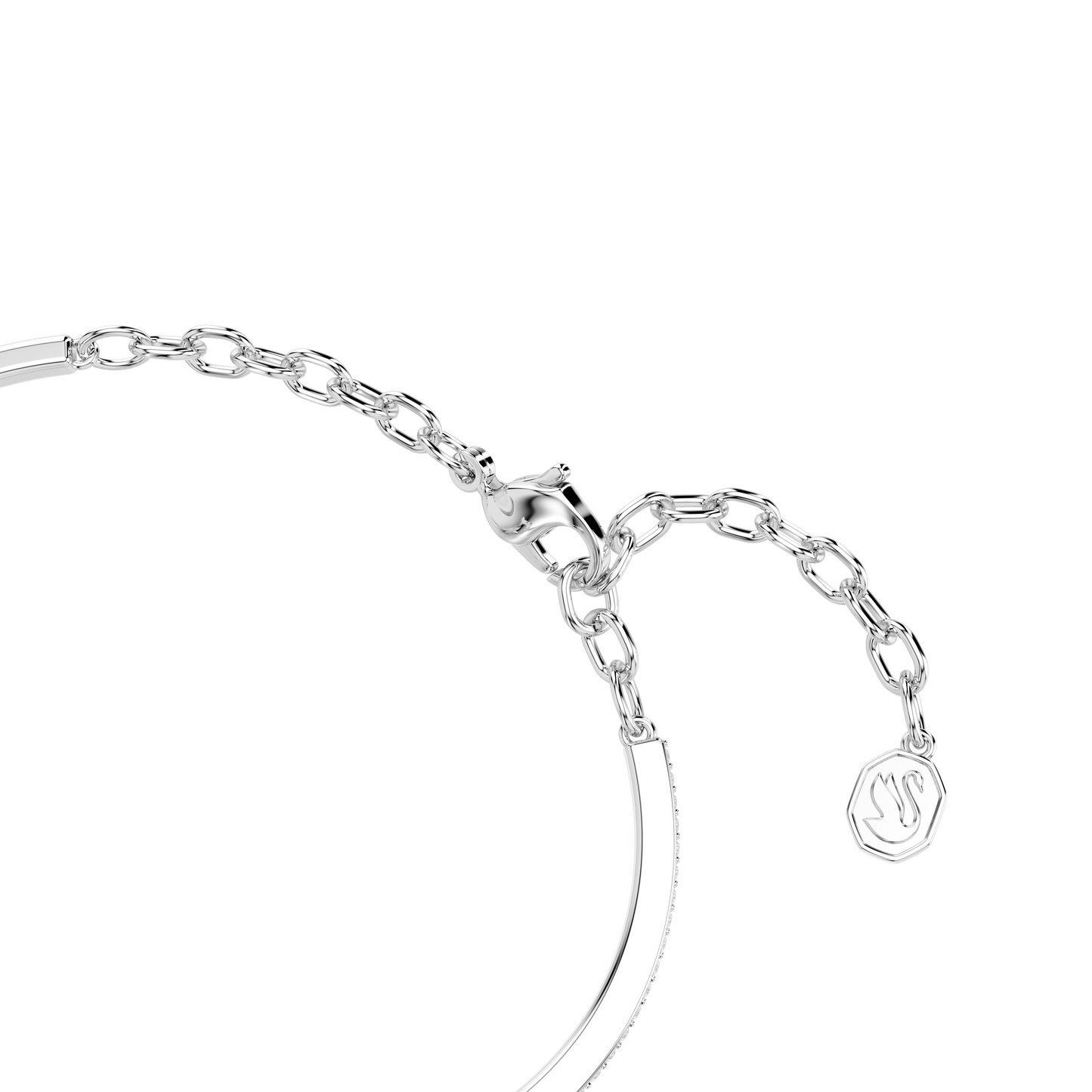 Symbolica bracelet, Pavé, Horse shoe, White, Rhodium plated 5746220