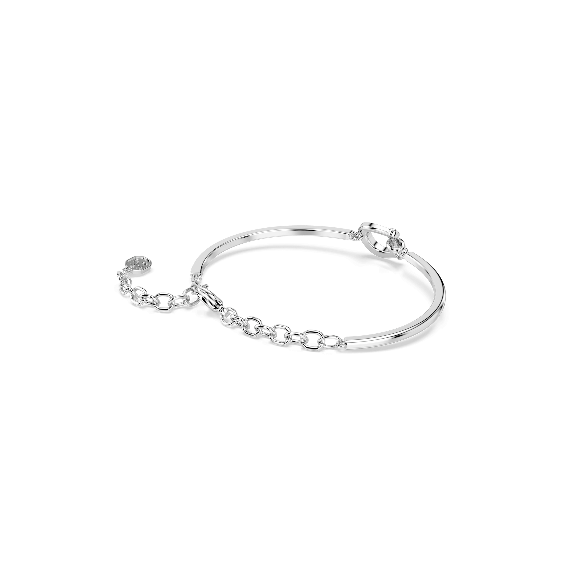 Symbolica bracelet, Pavé, Horse shoe, White, Rhodium plated 5746220