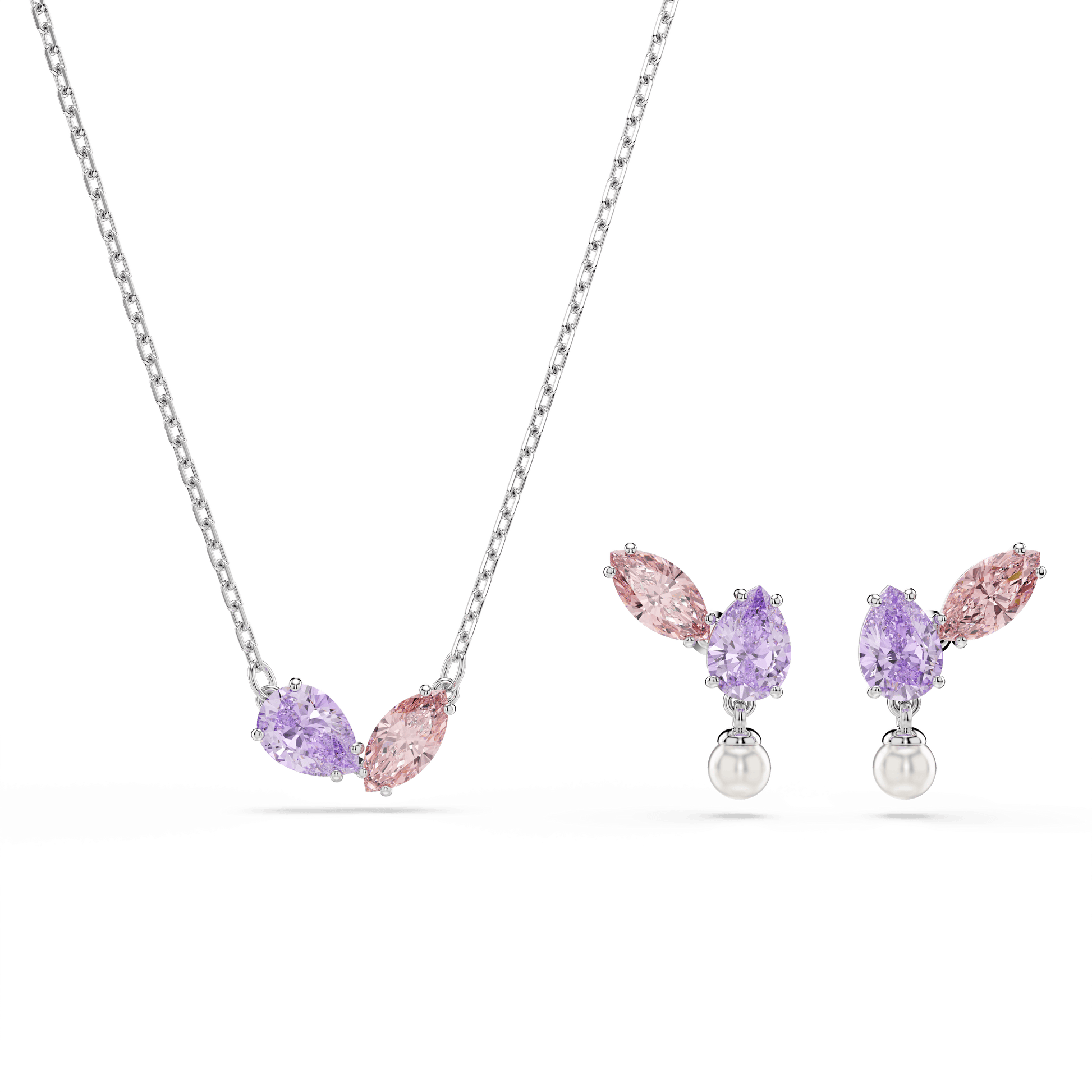 Ariana Grande x Swarovski set, Mixed cuts, Multicolored, Rhodium plated 5746577