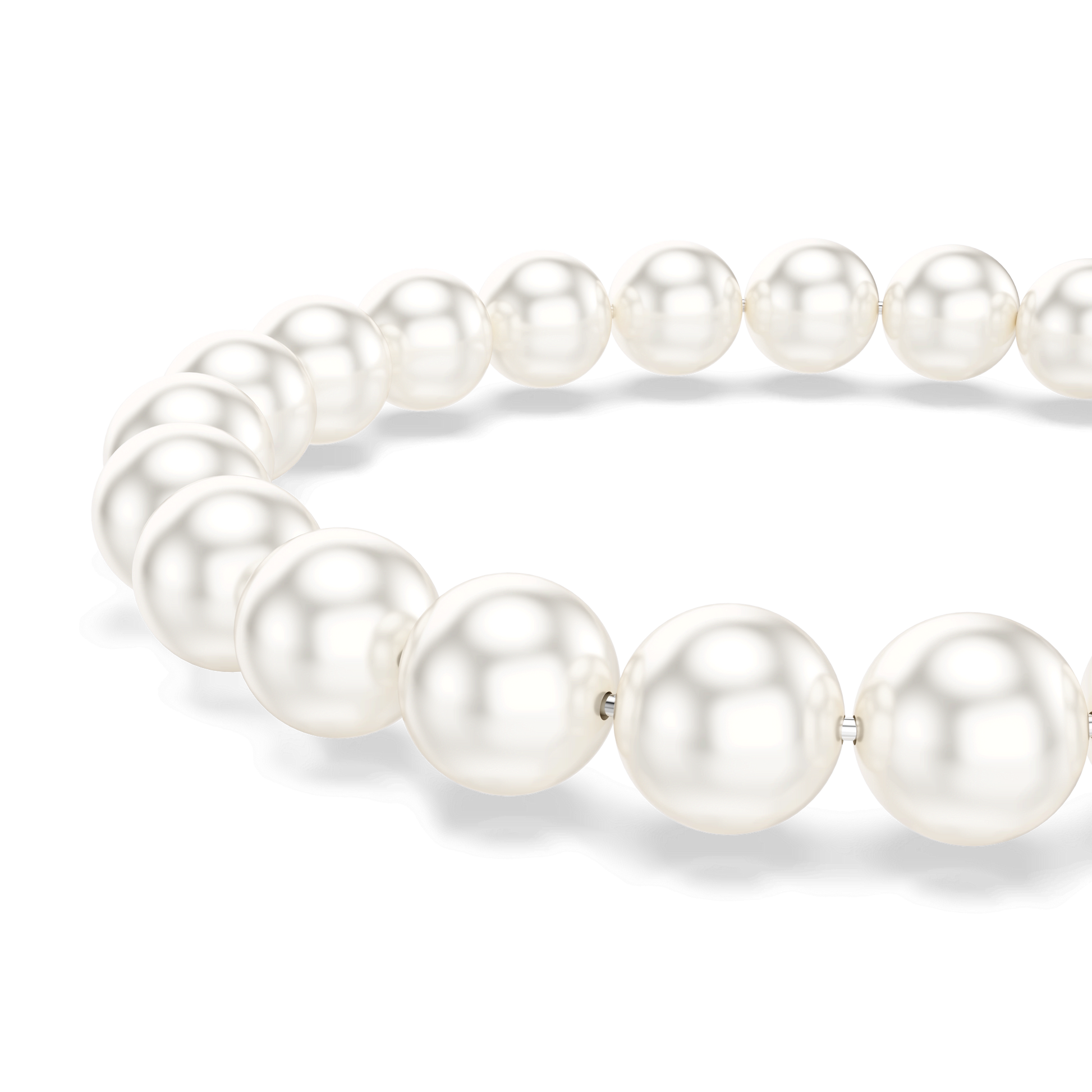Matrix bracelet, Crystal pearl, White, Rhodium plated 5747747