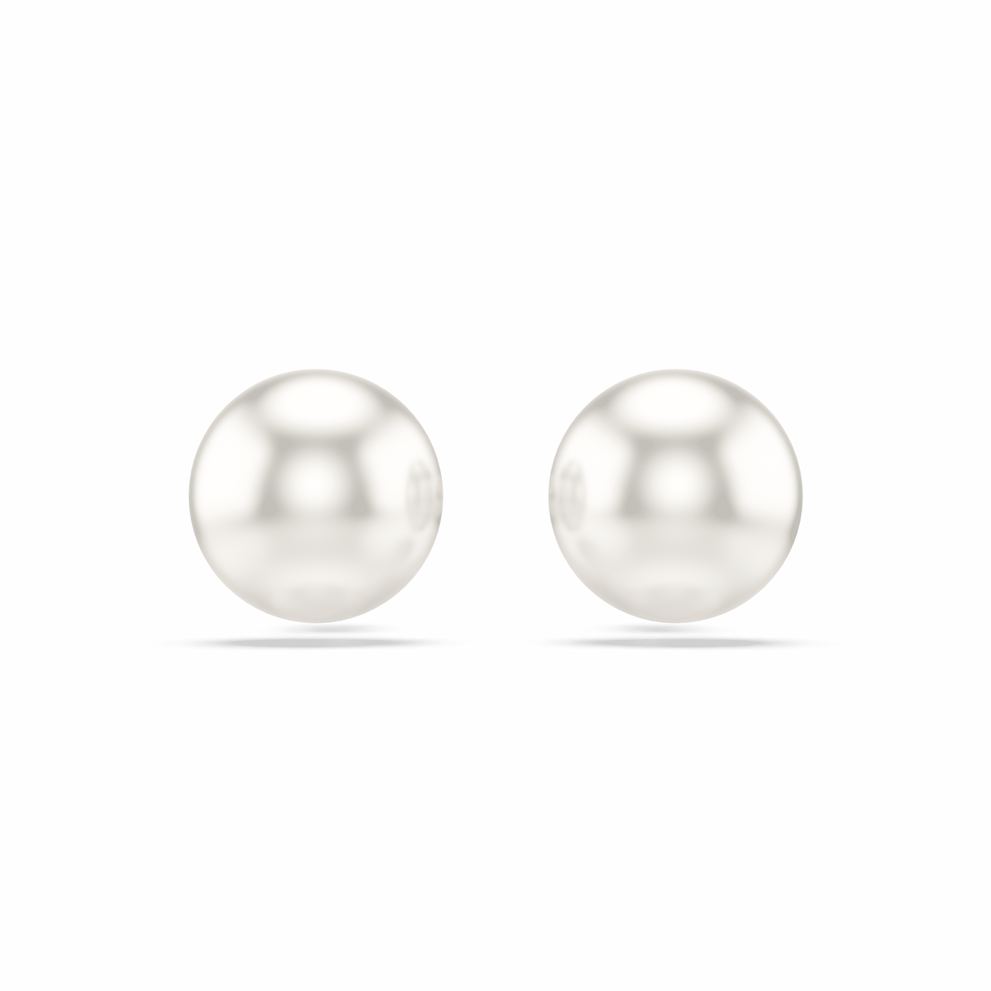Matrix stud earrings, Crystal pearl, White, Rhodium plated 5747752