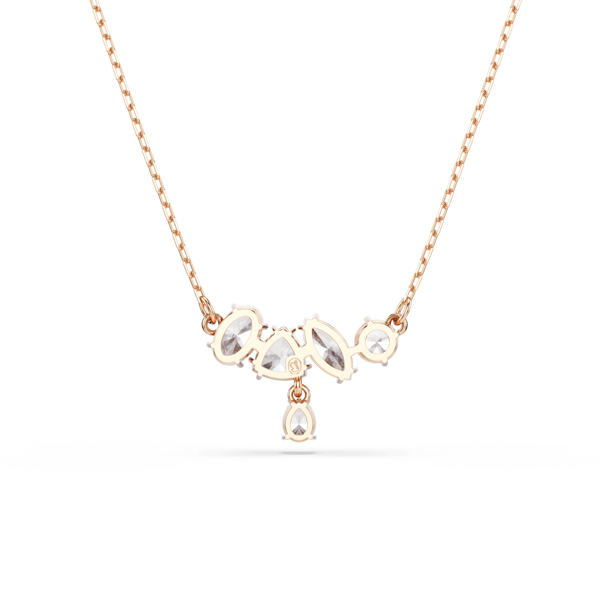 Mesmera necklace, Mixed cuts, White, 18K rose gold finish