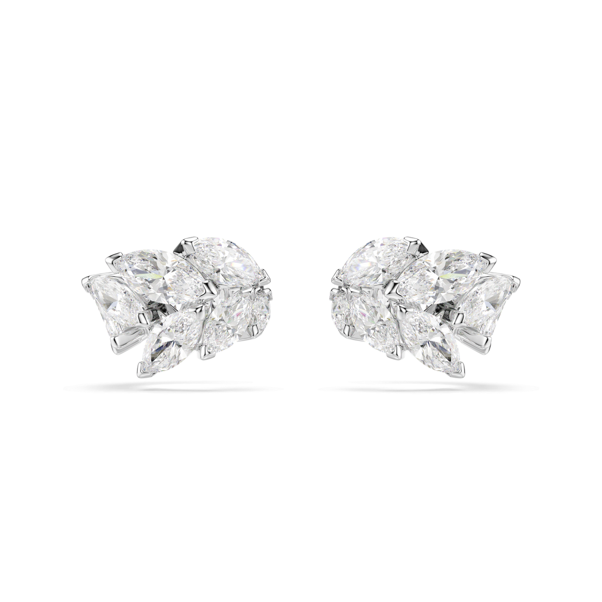 Mesmera ear cuffs, Marquise cut, White, Rhodium plated