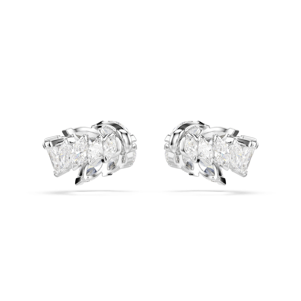 Mesmera ear cuffs, Marquise cut, White, Rhodium plated