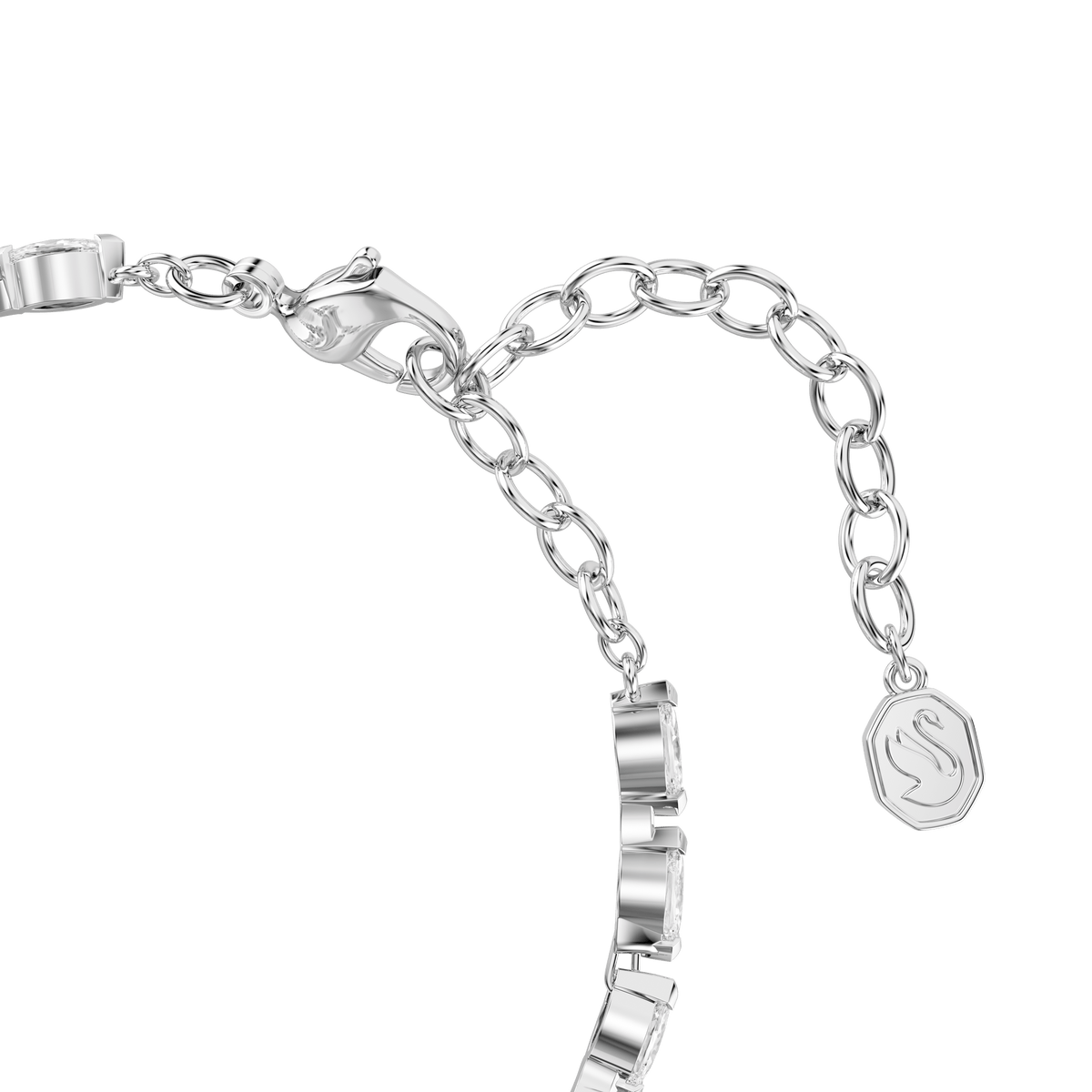 Mesmera bracelet, Marquise cut, White, Rhodium plated
