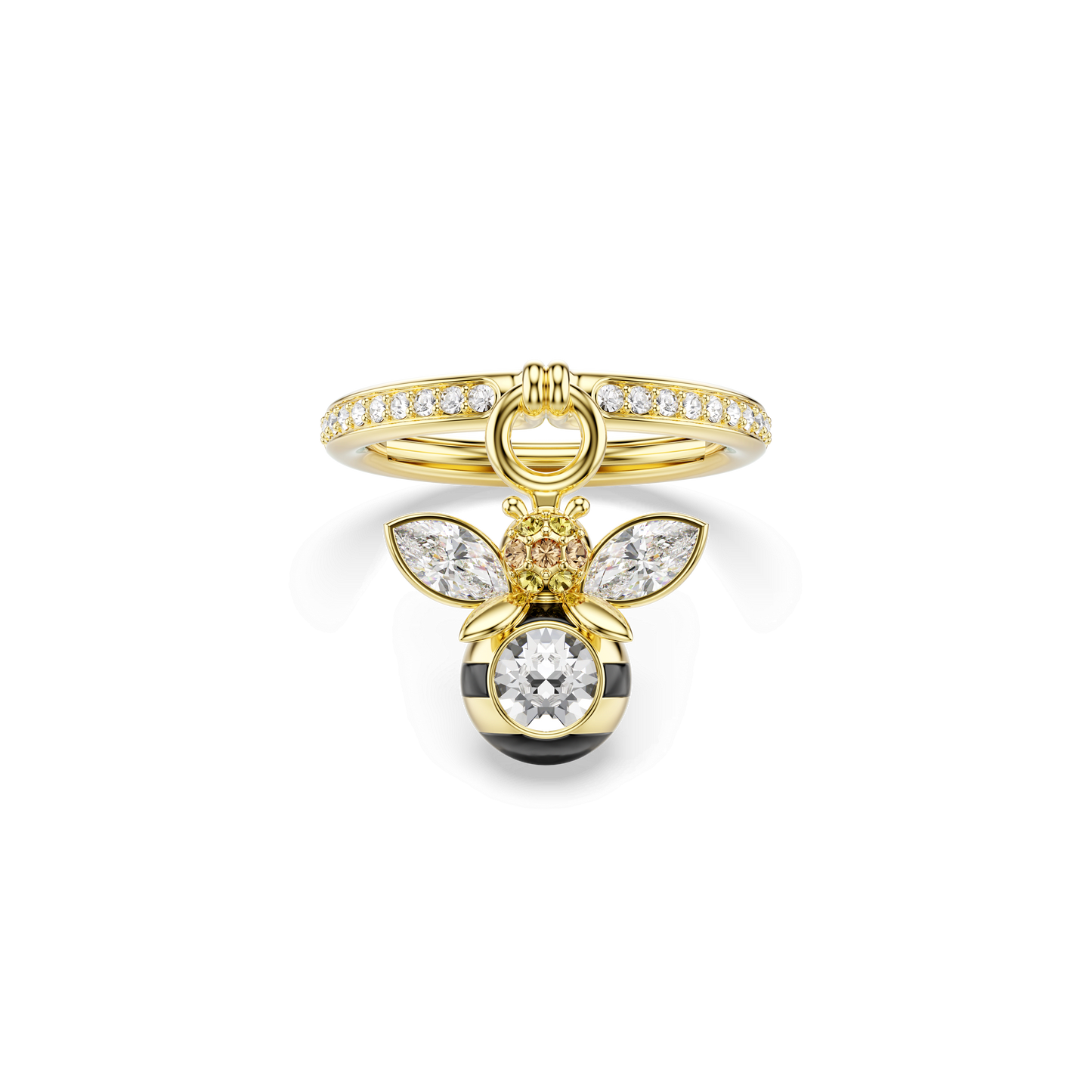 Idyllia motif ring, Mixed cuts, Bee, Multicolored, Gold-tone plated 5748152
