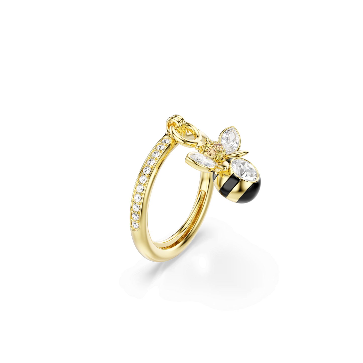 Idyllia motif ring, Mixed cuts, Bee, Multicolored, Gold-tone plated 5748152