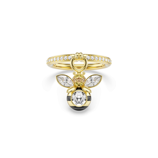 Idyllia motif ring, Mixed cuts, Bee, Multicolored, Gold-tone plated 5748153