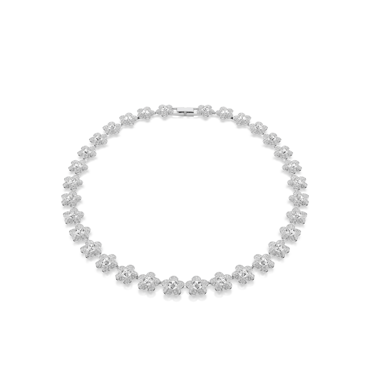 Ariana Grande x Swarovski necklace, Round cut, Flower, White, Rhodium plated 5749179