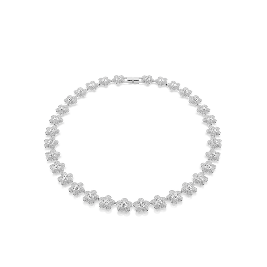 Ariana Grande x Swarovski necklace, Round cut, Flower, White, Rhodium plated 5749179