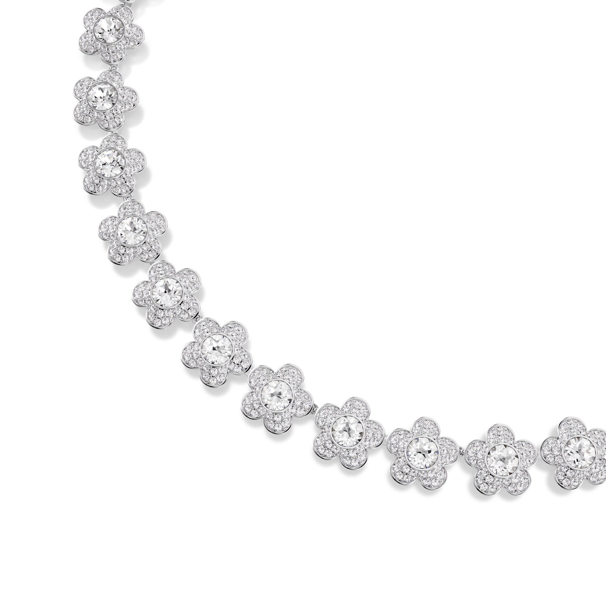 Ariana Grande x Swarovski necklace, Round cut, Flower, White, Rhodium plated 5749179