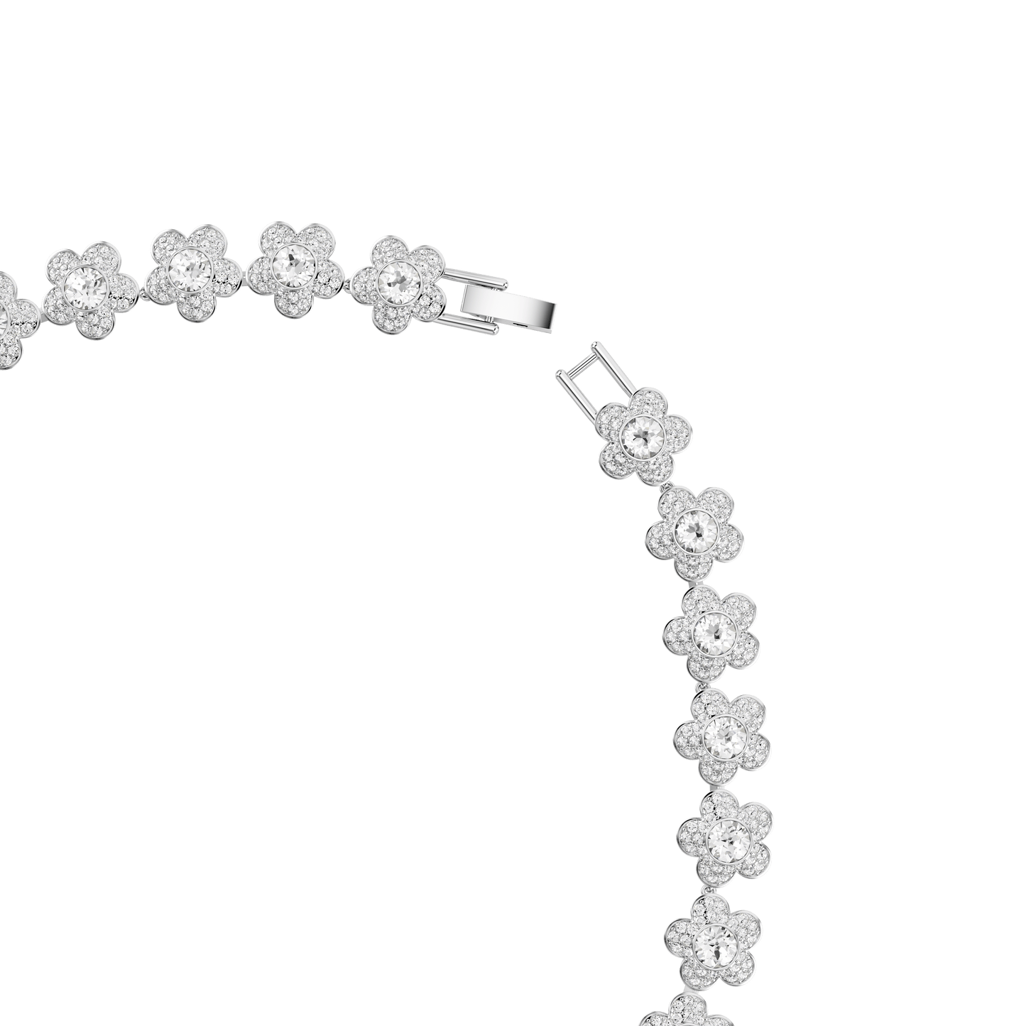 Ariana Grande x Swarovski necklace, Round cut, Flower, White, Rhodium plated 5749179