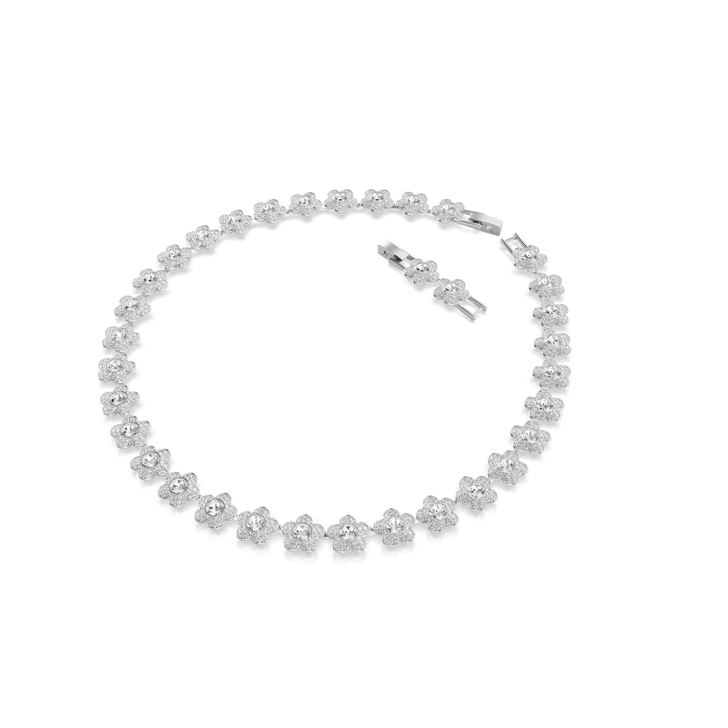 Ariana Grande x Swarovski necklace, Round cut, Flower, White, Rhodium plated 5749179