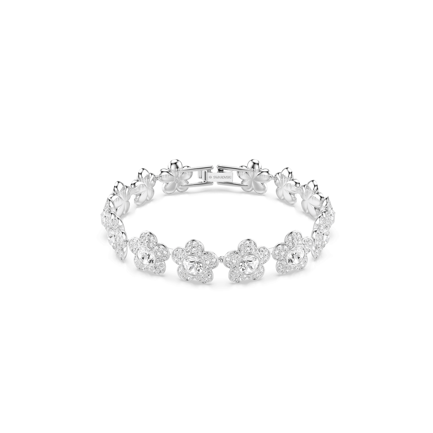 Ariana Grande x Swarovski bracelet, Round cut, Flower, White, Rhodium plated 5749182