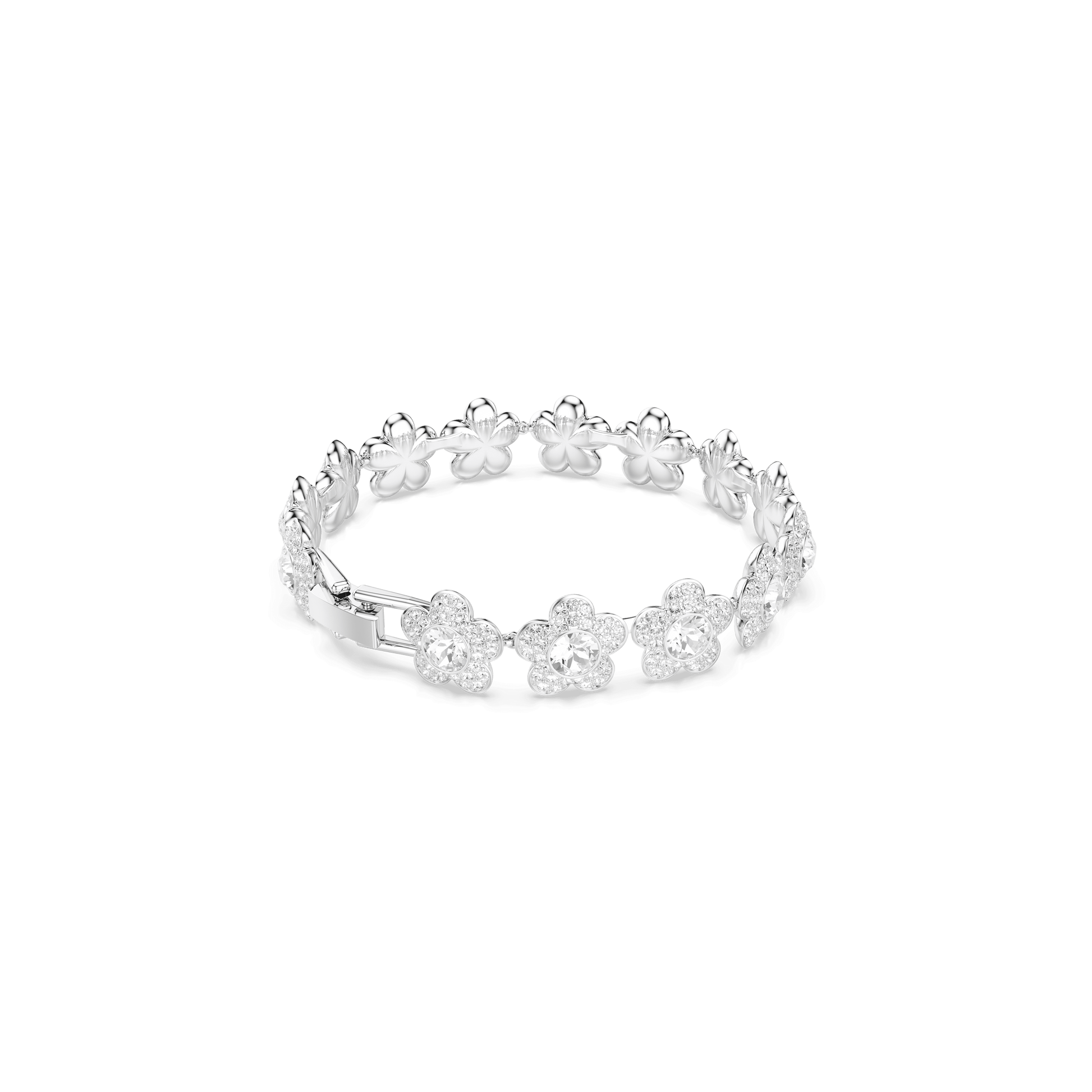 Ariana Grande x Swarovski bracelet, Round cut, Flower, White, Rhodium plated 5749182