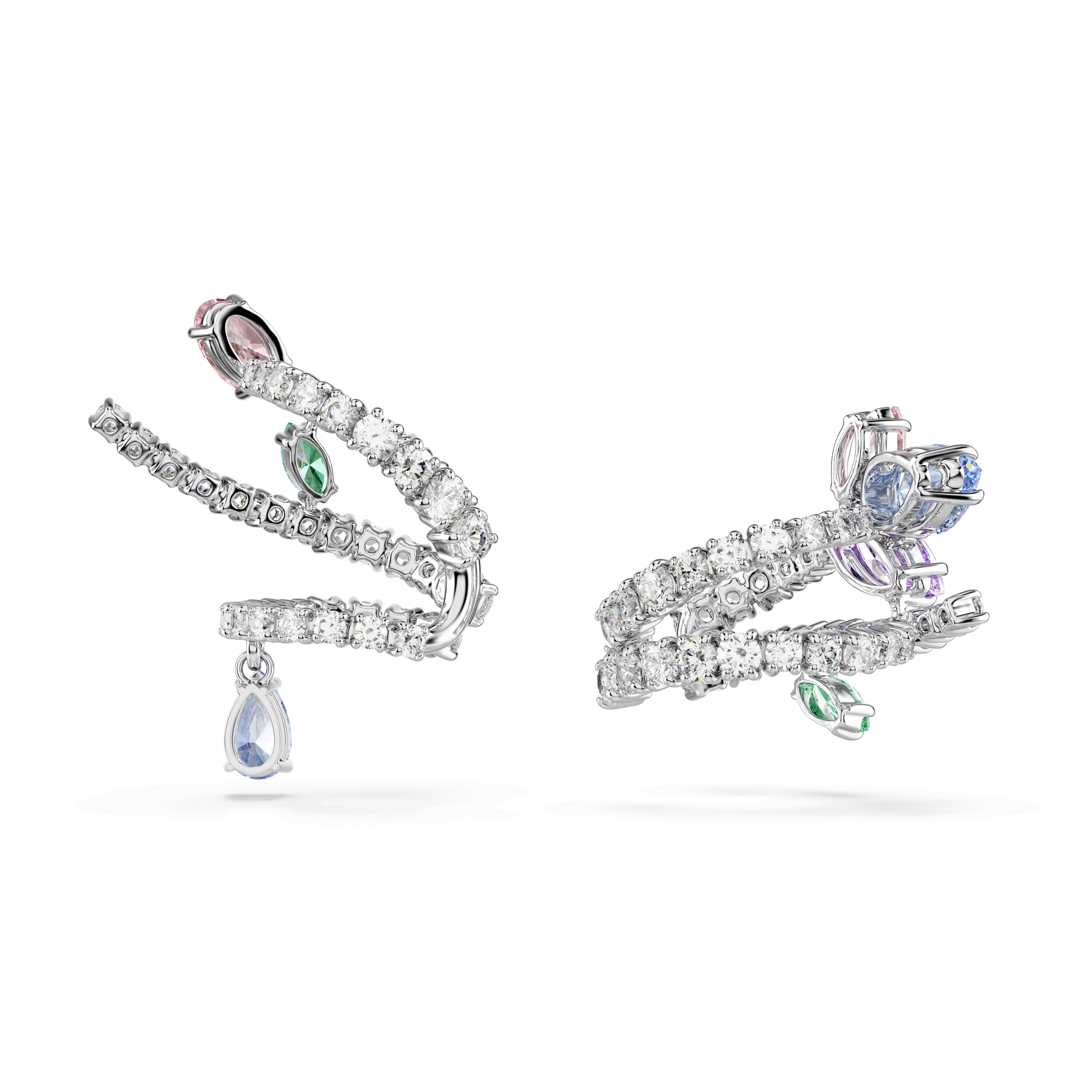 Ariana Grande x Swarovski ear cuffs, Mixed cuts, Multicolored, Rhodium plated 5749184