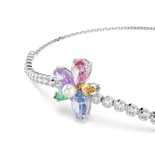 Ariana Grande x Swarovski bracelet, Mixed cuts, Flower, Multicolored, Rhodium plated 5749187