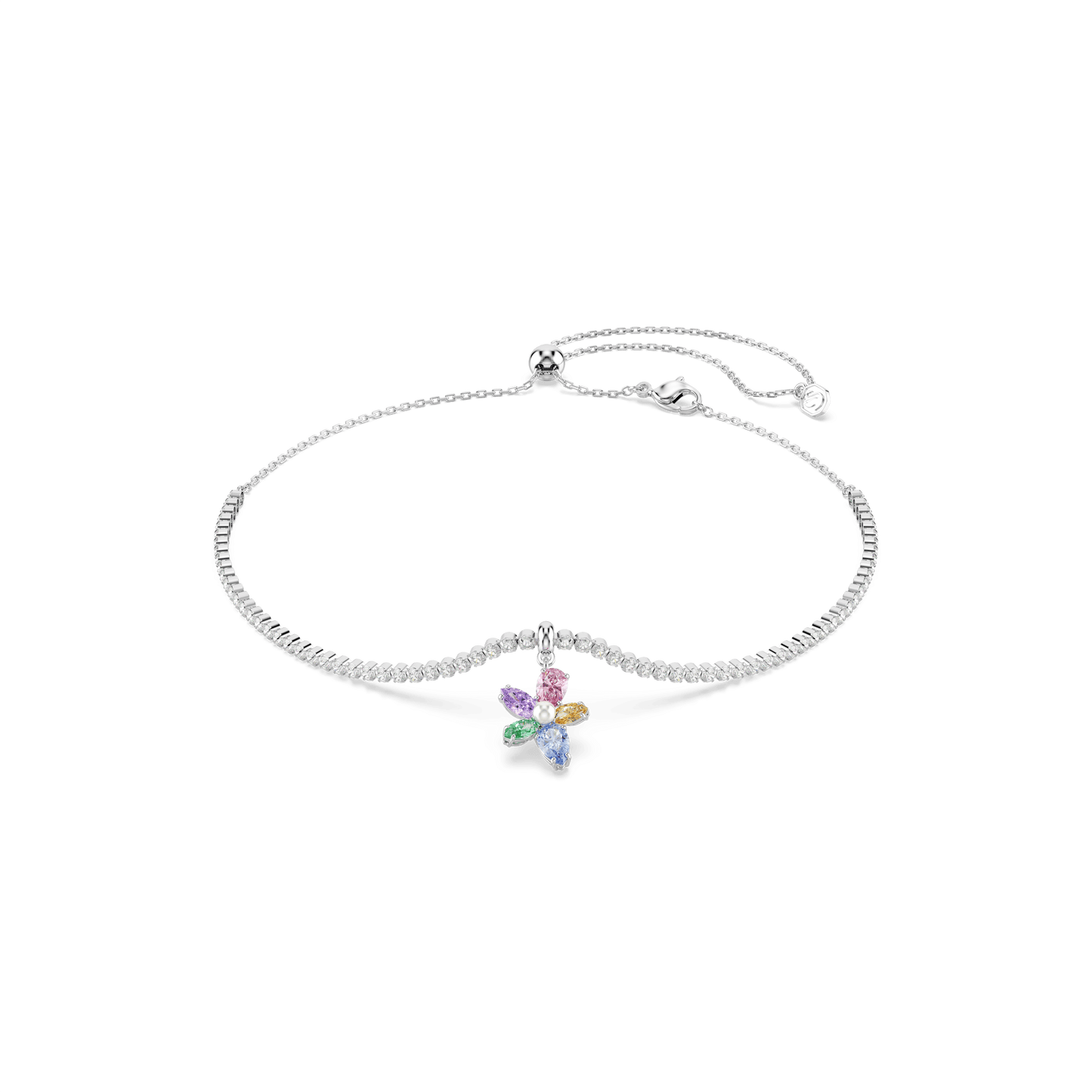 Ariana Grande x Swarovski choker, Mixed cuts, Flower, Multicolored, Rhodium plated 5749189