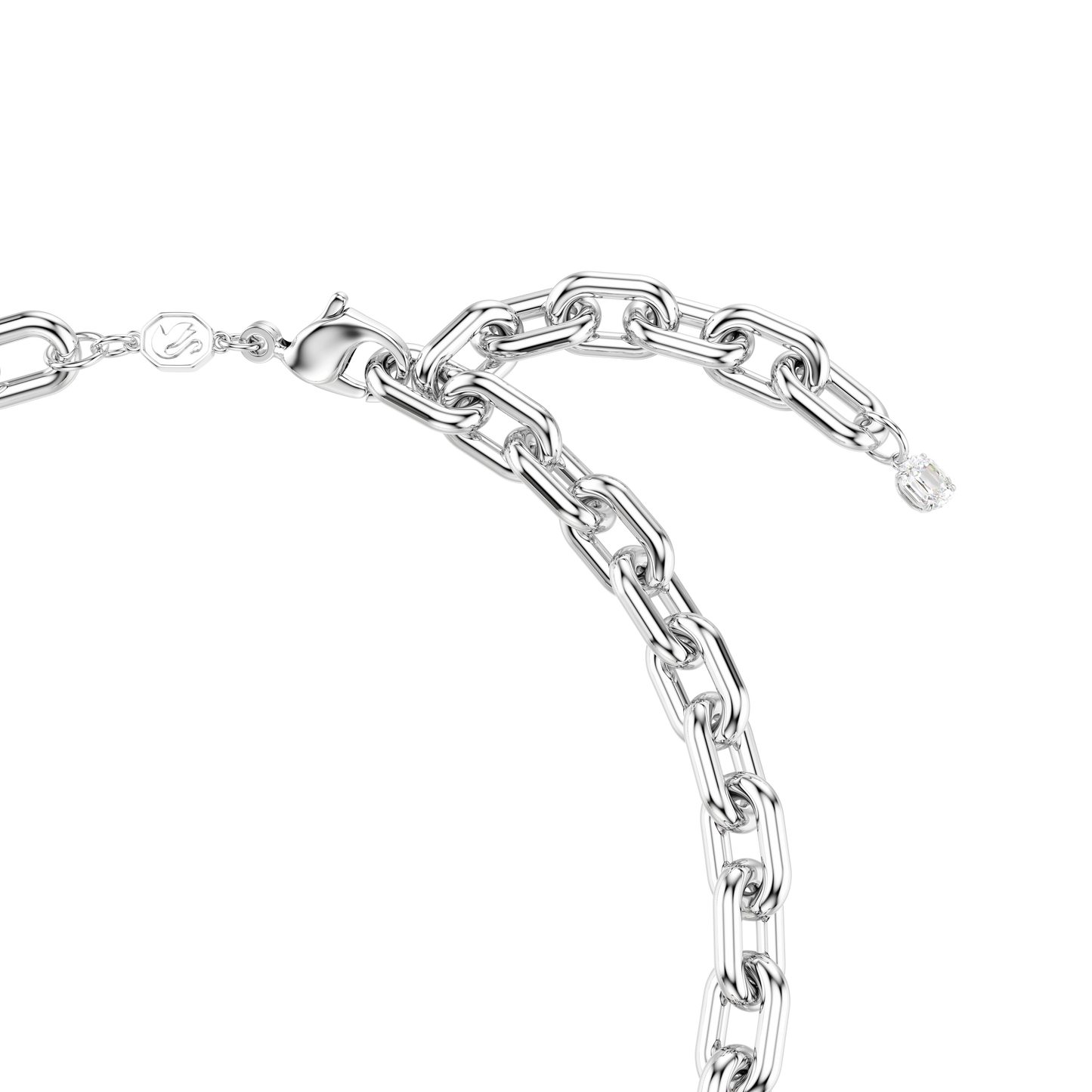 Idyllia necklace, Crystal pearl, Mixed cuts, White, Rhodium plated 5749601