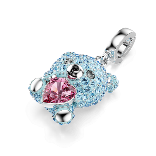 Idyllia charm, Mixed cuts, Teddy, Blue, Rhodium plated 5750253