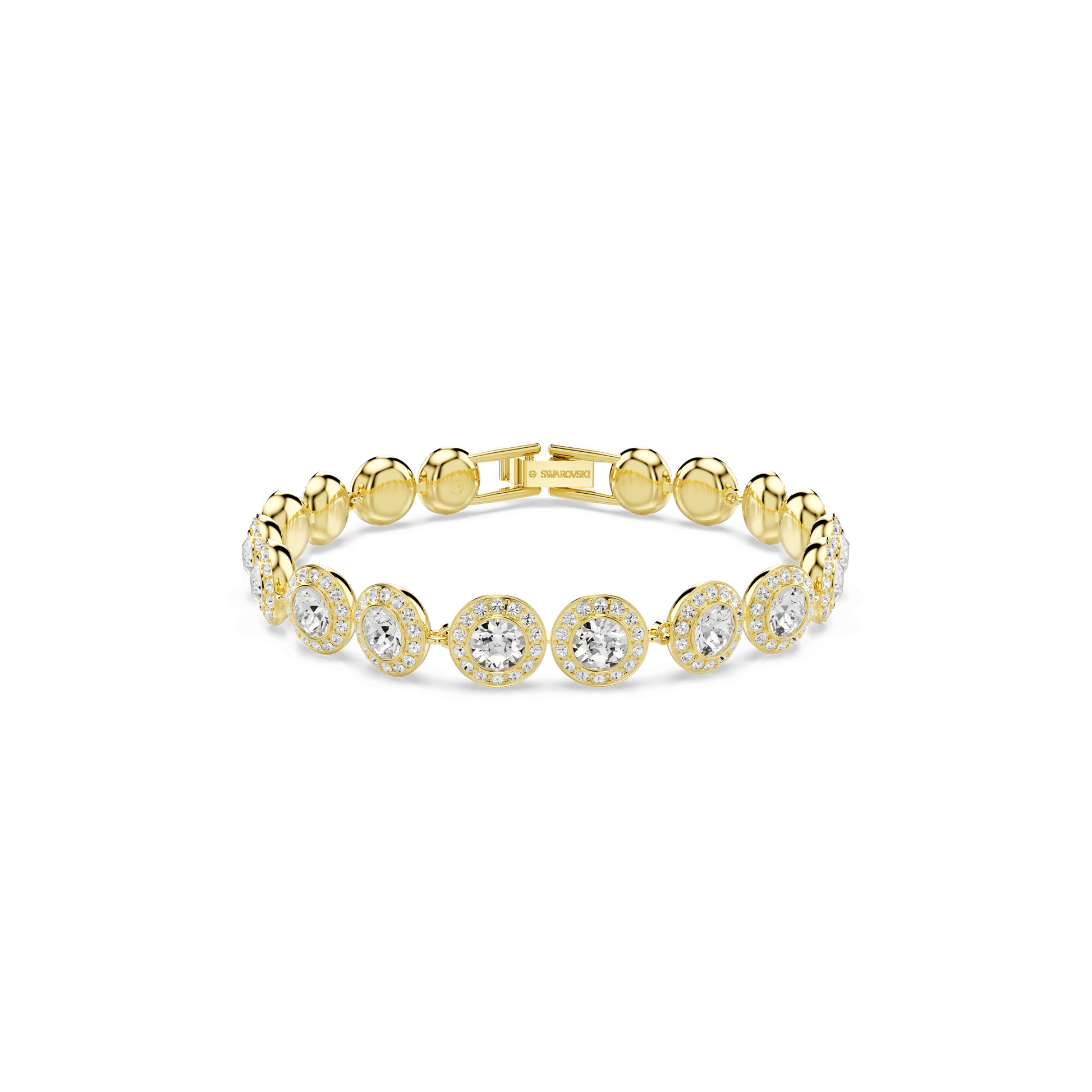 Una Angelic set, Set (3), Round cut, White, Gold-tone plated 5750619