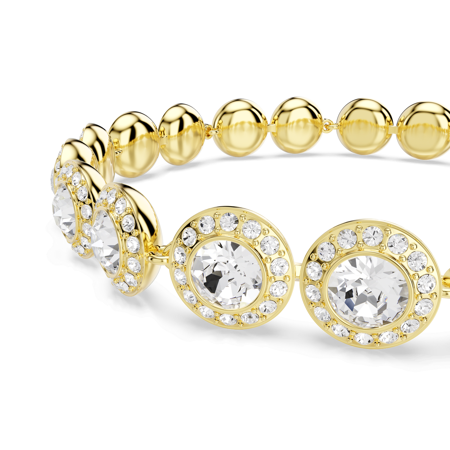Una Angelic set, Set (3), Round cut, White, Gold-tone plated 5750619