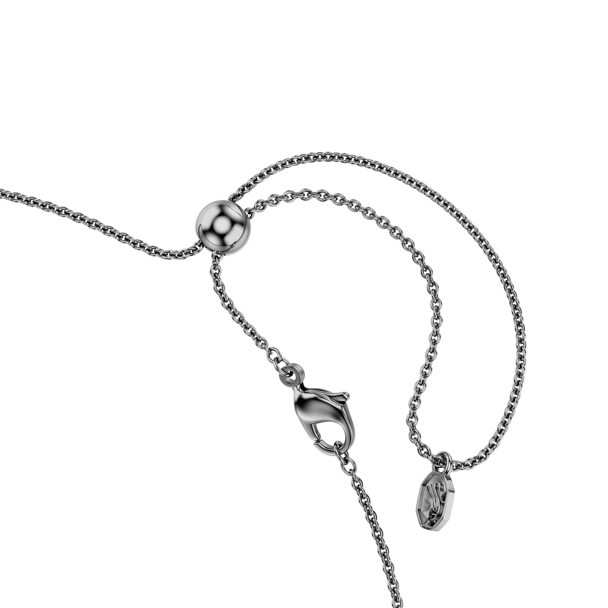Matrix Tennis necklace, Gradient of round cuts, Multicolored, Ruthenium plated 5751192