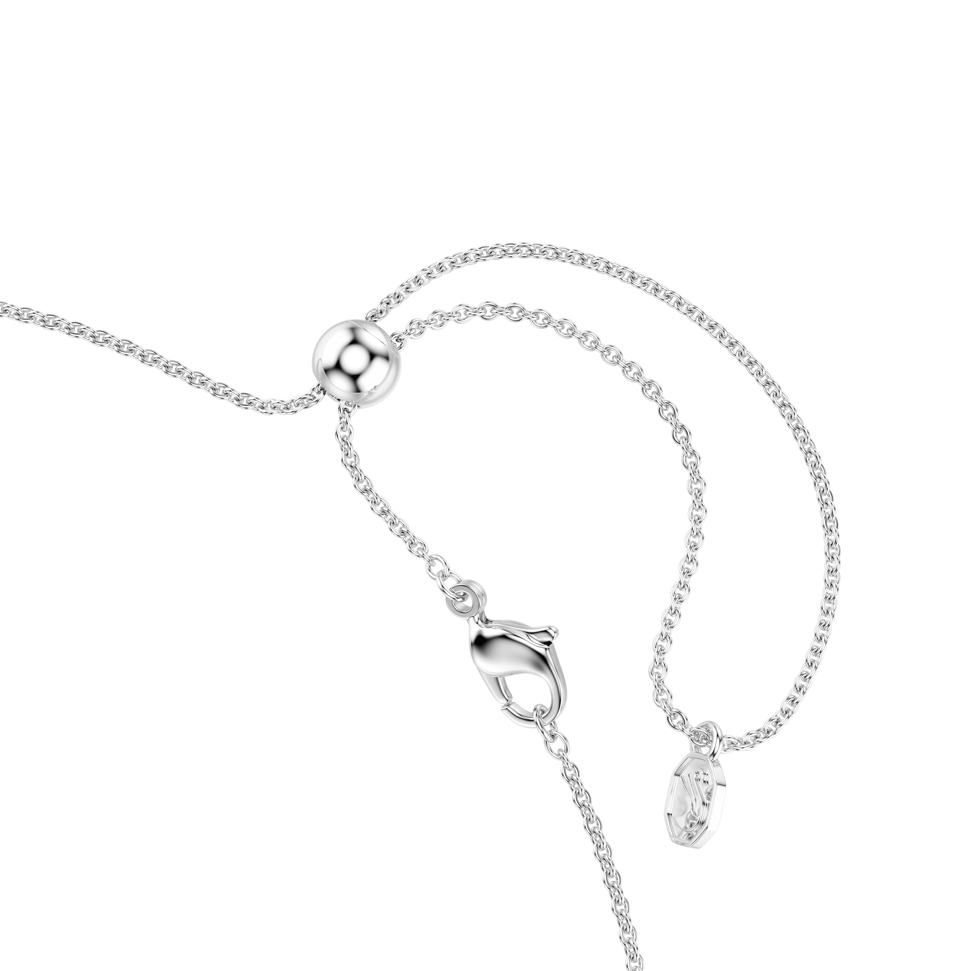 Matrix Tennis necklace, Gradient of round cuts, Multicolored, Rhodium plated 5751196